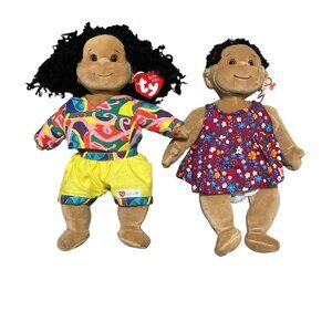 2 TY BEANIE KIDS Calypso Girl AND Cutie Plush Dolls 10"
